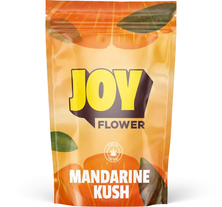 Fleur CBD Mandarine Kush aux arômes de mandarine, idéale pour relaxation, cultivée en hydroponie pour une qualité et pureté exceptionnelles.