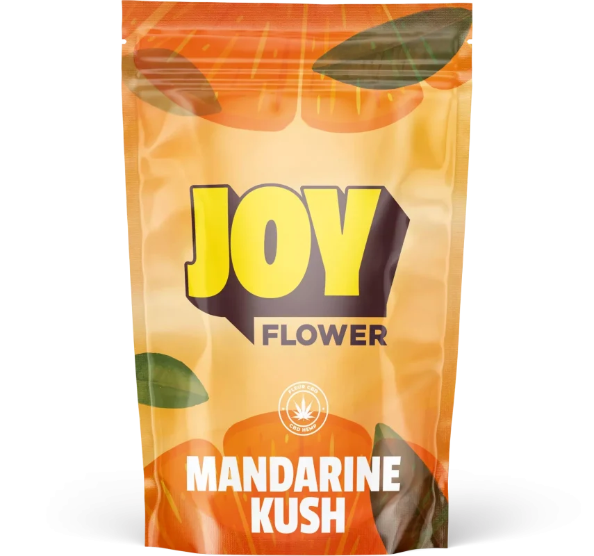 Fleur CBD Mandarine Kush aux arômes de mandarine, idéale pour relaxation, cultivée en hydroponie pour une qualité et pureté exceptionnelles.