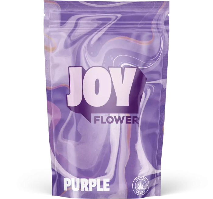 Fleur CBD Purple avec ses nuances pourprées et ses saveurs florales et fruitées, cultivée en hydroponie pour une qualité supérieure.