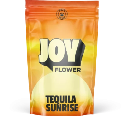 Fleur CBD Tequila Sunrise aux notes de fruits et agrumes, idéale pour une infusion relaxante, cultivée en hydroponie.