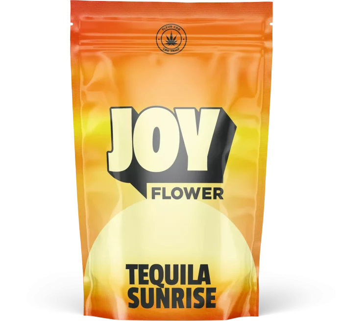 Fleur CBD Tequila Sunrise aux notes de fruits et agrumes, idéale pour une infusion relaxante, cultivée en hydroponie.