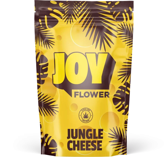 Fleur de CBD JUNGLE CHEESE, au parfum de vieux fromage et notes épicées, élevée en intérieur pour une qualité et une originalité exceptionnelles.