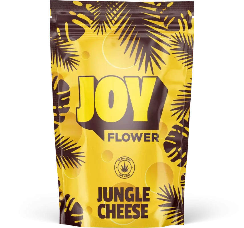 Fleur de CBD JUNGLE CHEESE, au parfum de vieux fromage et notes épicées, élevée en intérieur pour une qualité et une originalité exceptionnelles.